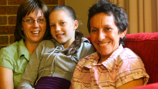 Brenna Harding with mums Vicki Harding, and Jackie Braw.
