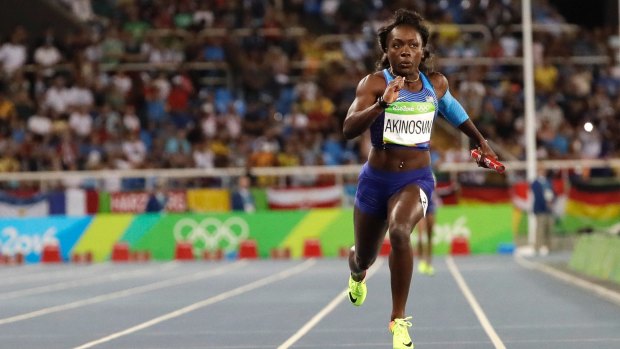 Running against the clock: Morolake Akinosun.