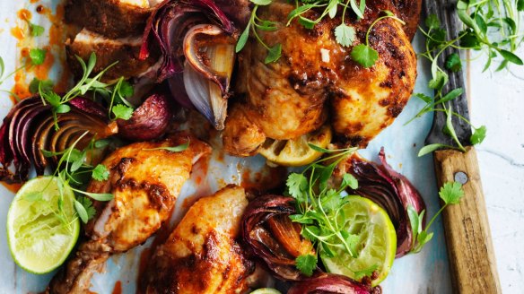 Adam Liaw's Tex-Mex cumin and lime roast chicken.