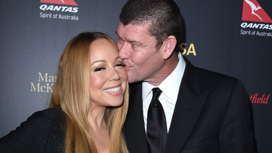 In happier times: Carey with ex-fiance, James Packer.