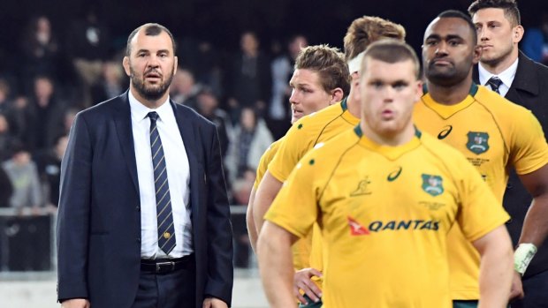 Stunning turnaround: Michael Cheika looks on after the shattering loss to New Zealand.