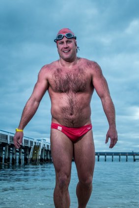 The happy swimmer after a training session.