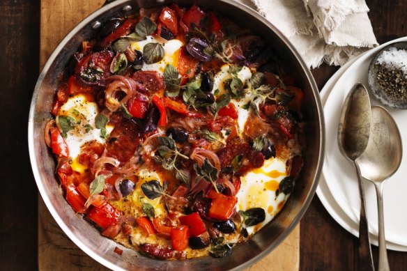 Neil Perry's baked eggs are a perfect Sunday supper.