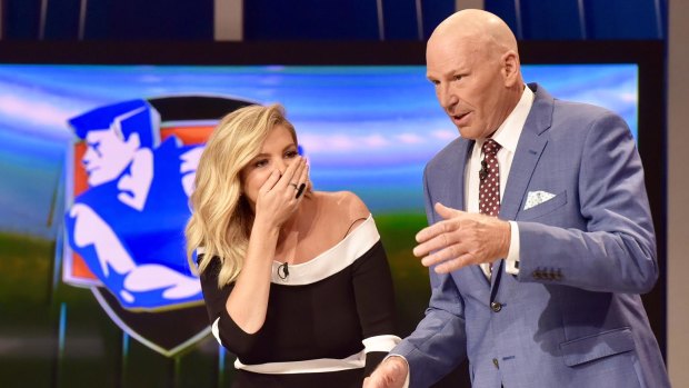 Some things can't be faked: Rebecca Maddern is genuinely surprised by Newman's new look.