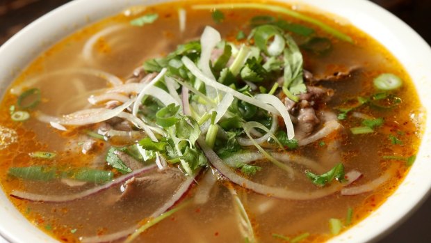 CoDo's sliced rare beef with chilli beef soup 