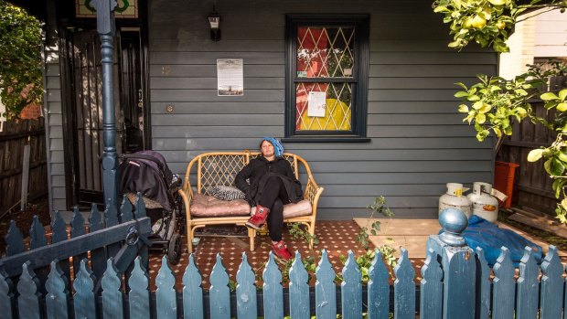 One of the squatters pictured at a Bendigo Street house in August.