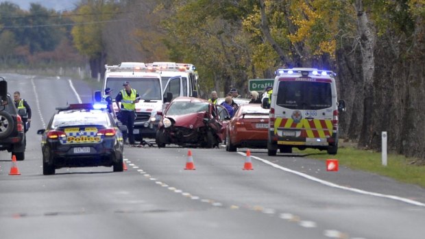 A four-year-old has died at Cardigan, Ballarat after a car crashed into a tree. 