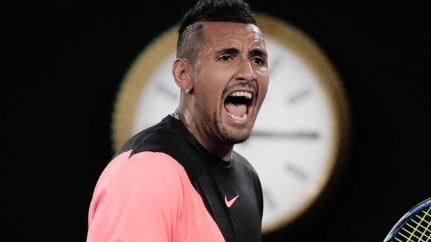 Interesting outfit: Nick Kyrgios.