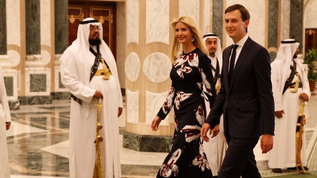 Ivanka Trump and husband Jared Kushner, both White House advisers, at the Royal Court Palace in Riyadh, Saudi Arabia during US President Donald Trump's visit.