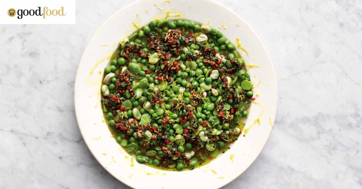 Jamie Oliver's peas, beans, chilli and mint