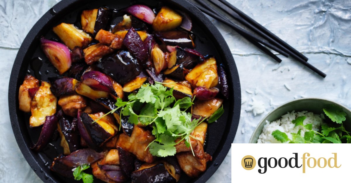 Pork belly with eggplant and black vinegar recipe