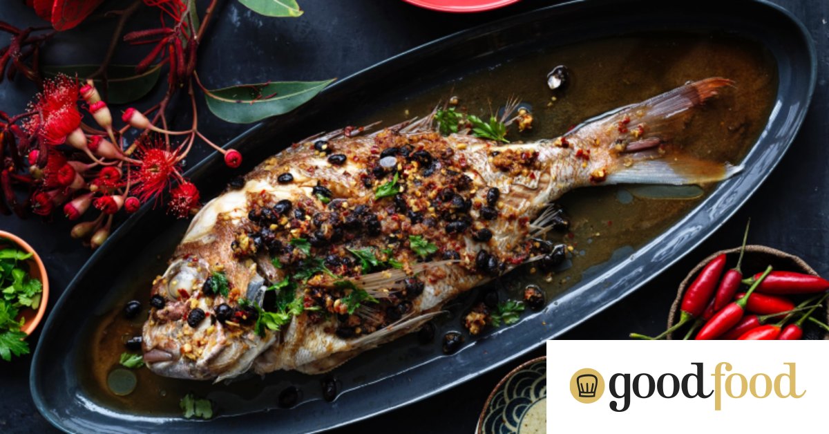 Steamed whole snapper with black beans and chilli