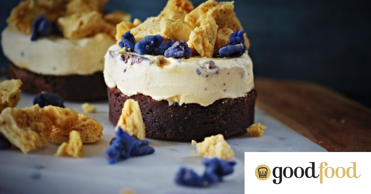 Violet crumble icecream cake with chocolate brownie base recipe