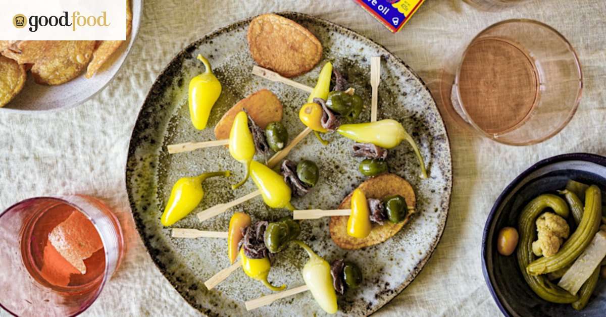 Gildas (tapas on toothpicks)