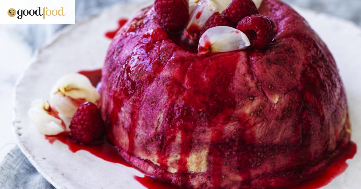 Raspberry and lychee summer pudding
