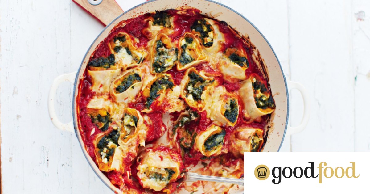 Jamie Oliver's butternut pumpkin and spinach pasta rotolo