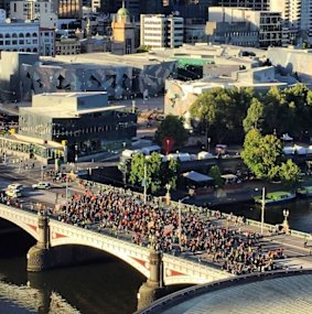 Protesters at Black Friday Rally in Melbourne, Friday March 13.