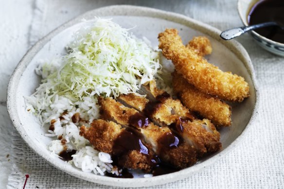 Neil Perry's pork and prawn donburi.