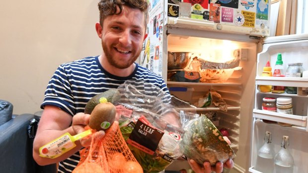 Patrick Sidoti is a Gen Y Australian, who says he would "easily" waste $1000 a year on groceries,