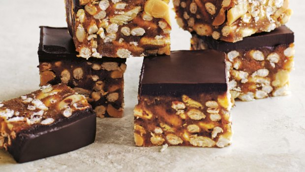 Chocolate peanut slice, from Hay's newest book Donna Hay: Basics to Brilliance Kids