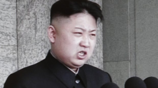 Kim Jong-un gives his first public speech in 2012.