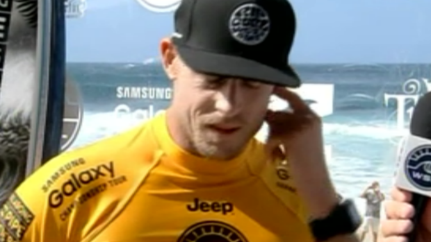 Emotional: Mick Fanning said he was dealing with some "personal" issues after competing. 