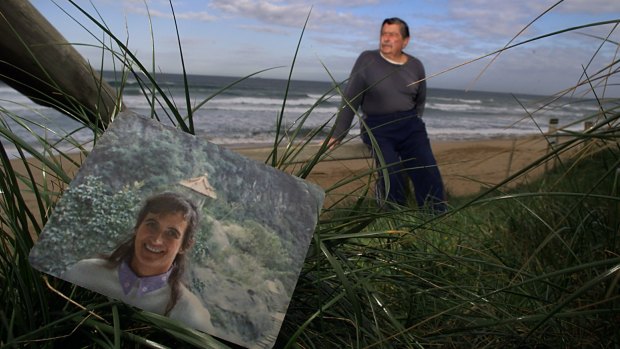Lawrence McMahon at the beach where his wife Helen was murdered in 1985. 
