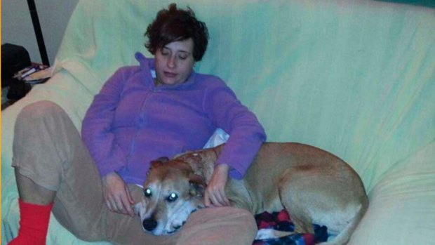 Taken ill: Teresa Romero, the Spanish nurse who contracted Ebola, with her dog, Excalibur.