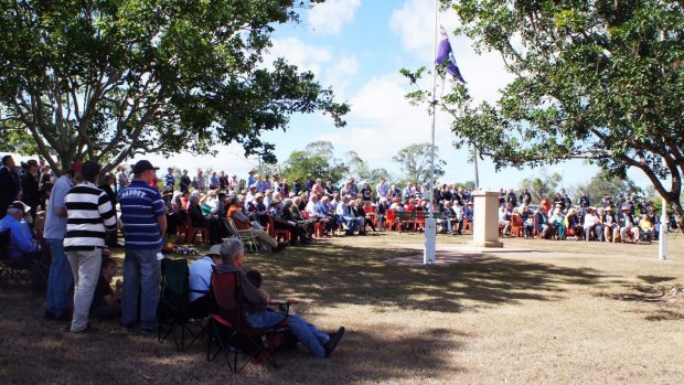 About 300 people turned out for the Anzac Day ceremony at Acland.
