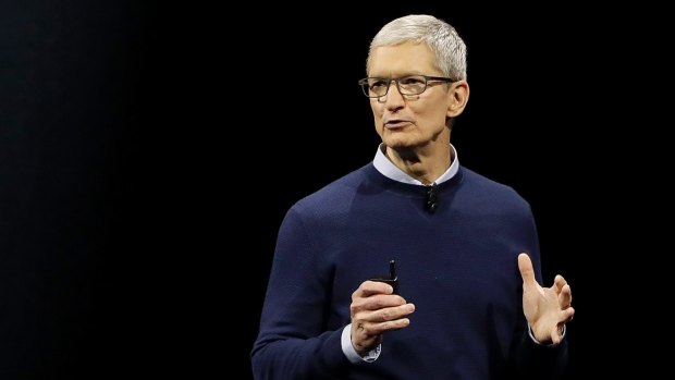 Apple CEO Tim Cook speaks during an announcement of new products on Tuesday.