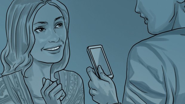 Pete asks her to save his number into his phone. 

(Illustration by Sonny Ramirez)