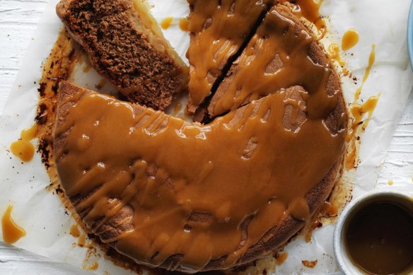 Jill Dupleix's take on Russian sharlotka with whisky toffee sauce.