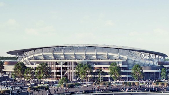 An artist's impression of what the new Allianz Stadium will look like. The stadium is built entirely on SCG Trust land.