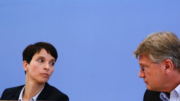 Frauke Petry, left, with fellow party leader Joerg Meuthen in Berlin in September last year.