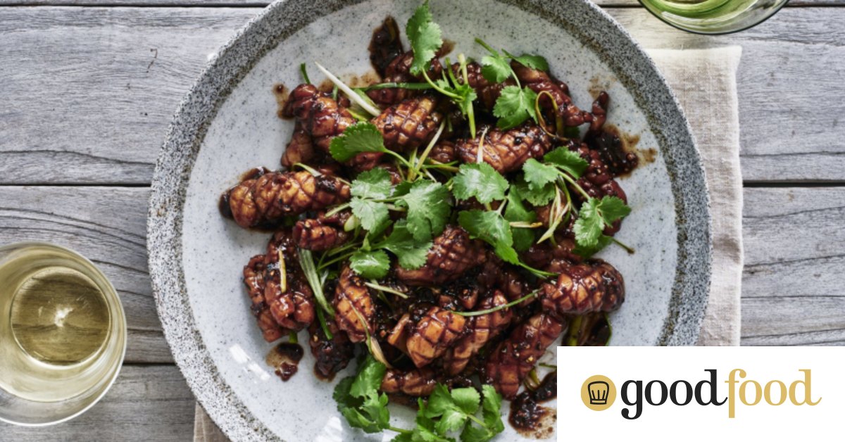 Adam Liaw's stirfried squid with black pepper and coriander