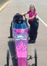 Anita with her customised Pony Power racer. 