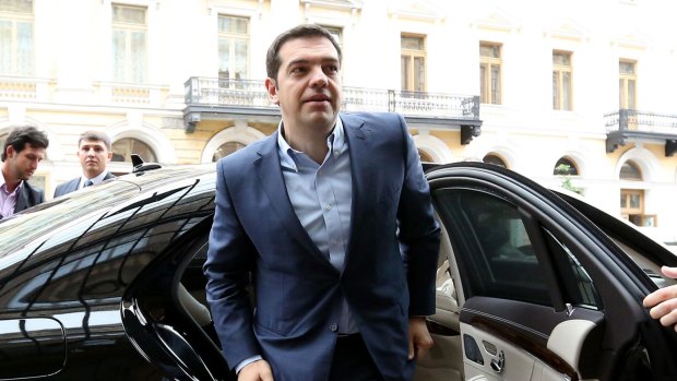 Alexis Tsipras, Greece's Prime Minister, arrives at the Grand Hotel Europa before the Saint Petersburg International Economic Forum  in Saint Petersburg, Russia.