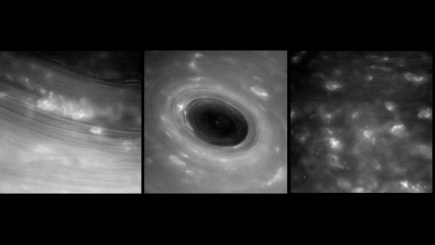 These unprocessed images, captured by NASA's Cassini spacecraft, show features in Saturn's atmosphere from closer than ever before.