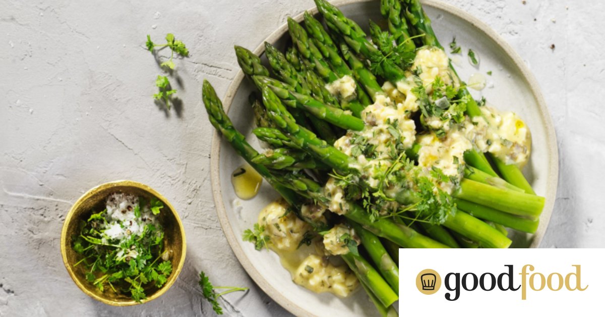 Asparagus with egg sauce and tarragon