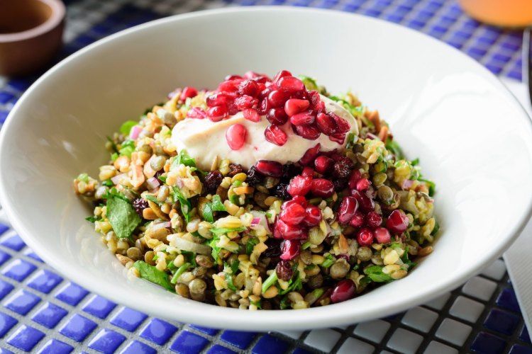 Hellenic Republic's popular Cypriot grain salad - the most popular vegetarian recipe of 2018. 