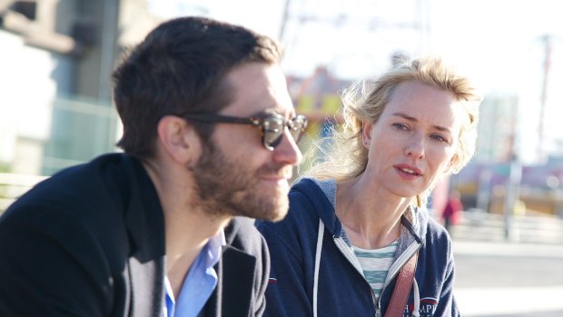 Jake Gyllenhaal and Naomi Watts in <i>Demolition</i>.