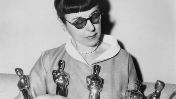 Edith Head with five of her eight Academy Awards. 