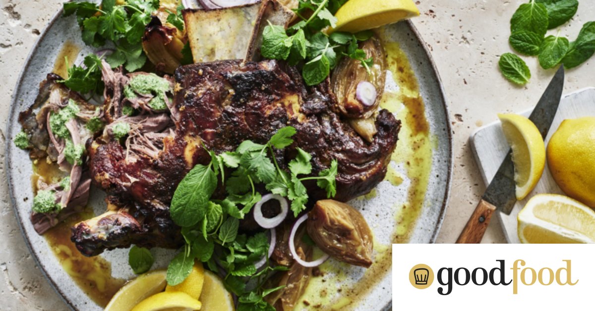 Adam Liaw's spiced lamb shoulder with mint and coriander chutney