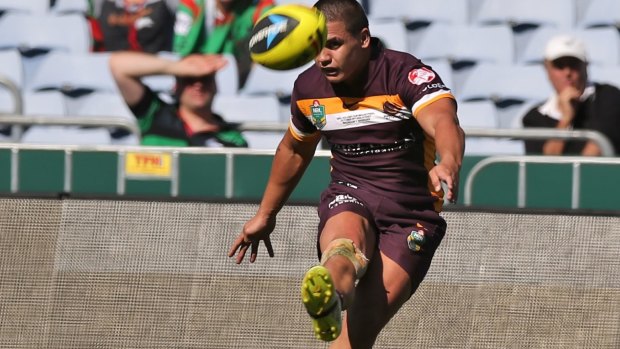 Out with Mitchell Pearce: Jayden Nikorima, pictured here in action for the Brisbane Broncos.