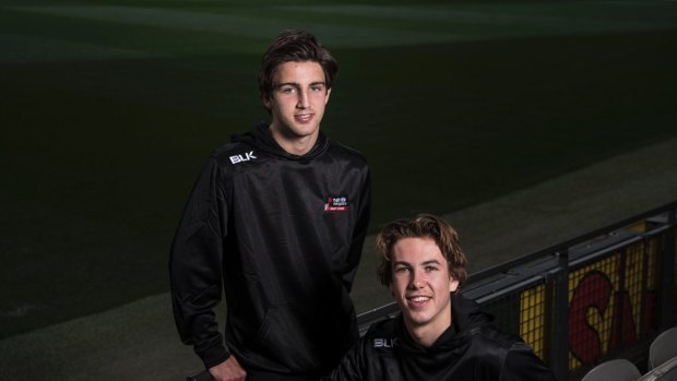AFL father-son draft prospects Josh Daicos and Callum Brown.