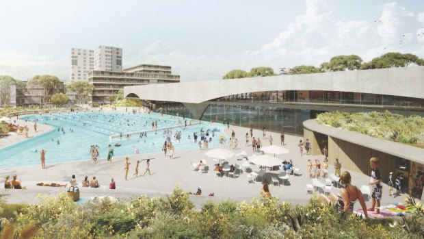 An artist's impression of the Gunyama Park Aquatic and Recreation Centre.