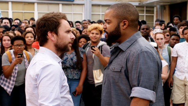 Charlie Day and Ice Cube, as teachers Andy Campbell and Ron Strickland, have a showdown after school. 