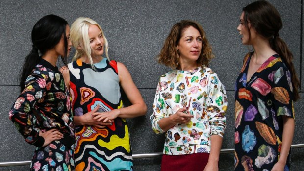 Gorman founder and head designer Lisa Gorman (second from right) with models.