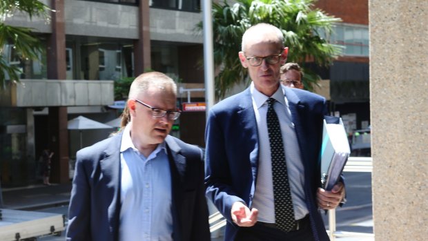 Richard Dammery (left), Woolworths director at the Federal Court on Thursday.