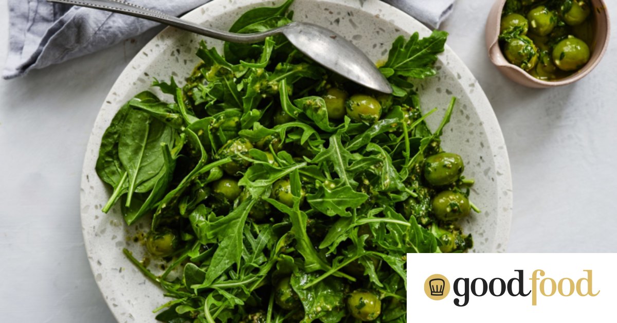 Adam Liaw's green olive and oregano salad